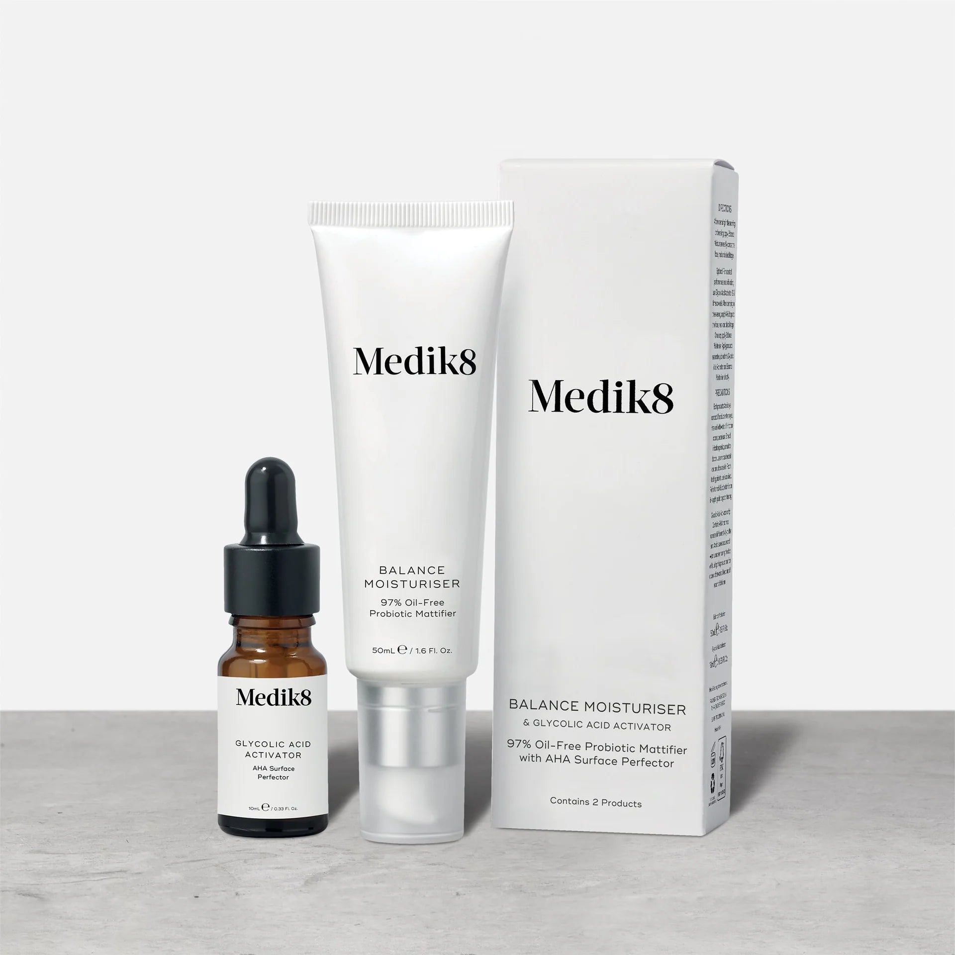 BALANCE MOISTURISER™ & GLYCOLIC ACID ACTIVATOR™ Matizador Probiótico 97% Libre de Aceite con Perfeccionador de Superficie AHA